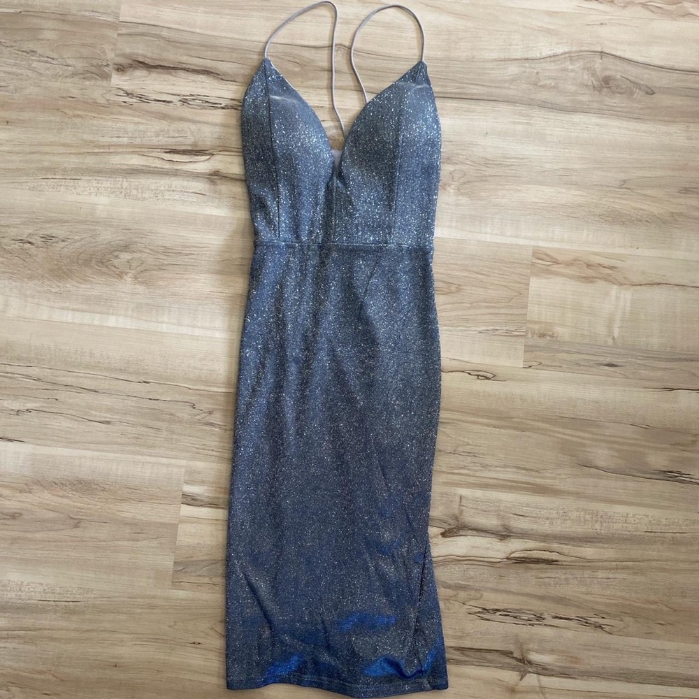 Blue Sparkly Homecoming Dress
